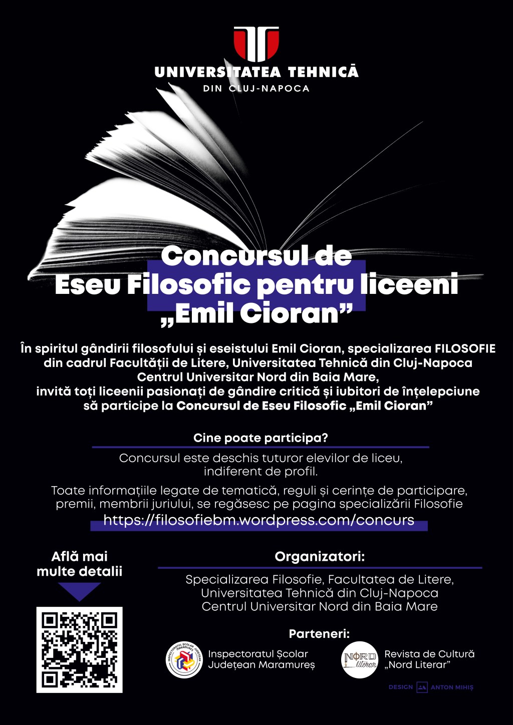• Concursul de Eseu Filosofic pentru liceeni „Emil&nbsp;Cioran”